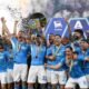 I giocatori del Napoli festeggiano lo scudetto